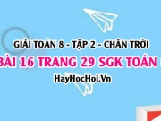 Bài 16 trang 29 Toán 8 Tập 2 Chân trời sáng tạo
